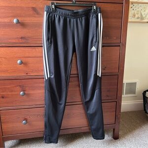 Adidas Black Joggers with White Accents
